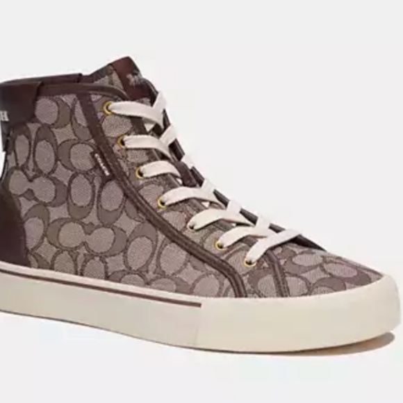 COACH® | Skate High Top Sneaker In Signature Jacquard - Picture 4 of 6